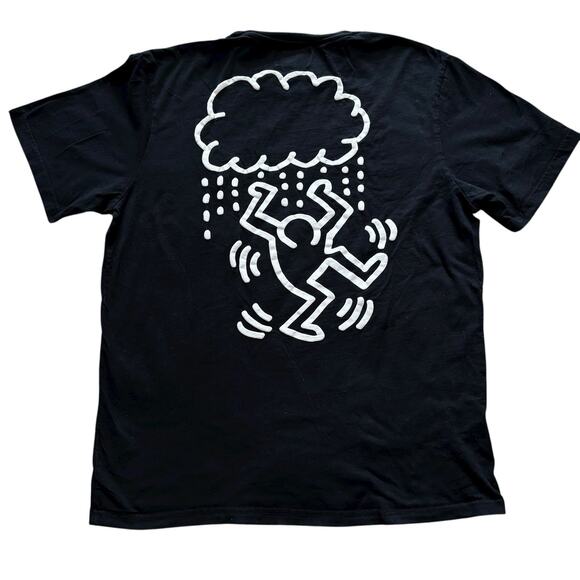 Keith Haring x Shoe Palace Black Tee 2XL Embroidered Signature Heart Pocket - Picture 2 of 6
